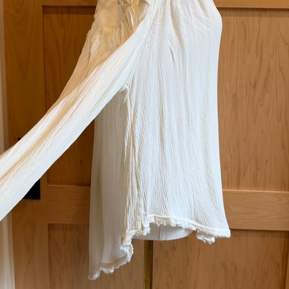 Free People Olivia Blouse | Cream Textured Button Down | Romantic | Size S - Picture 6 of 7